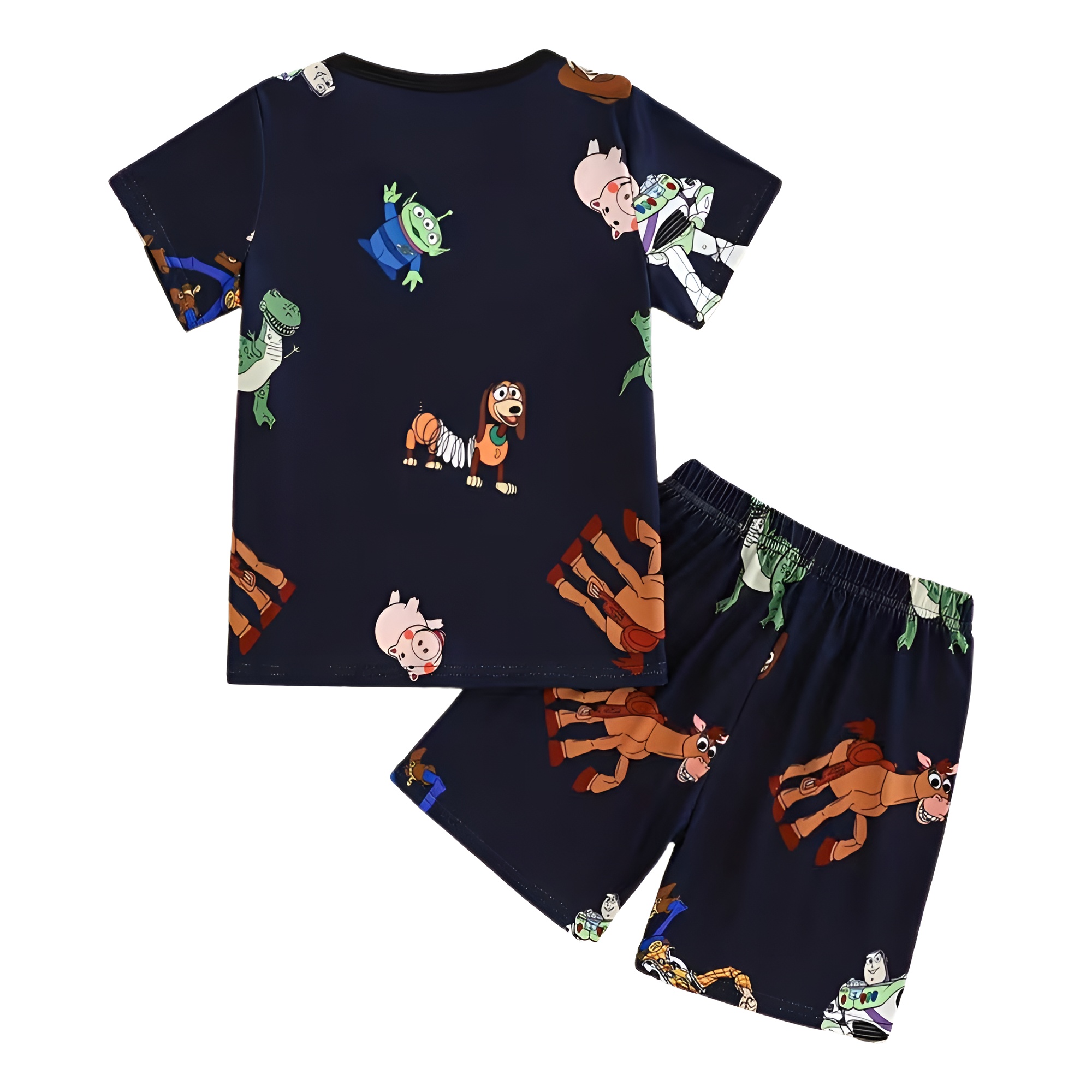 Toy Story Character Print Short Sleeve Pajama Set For Boys