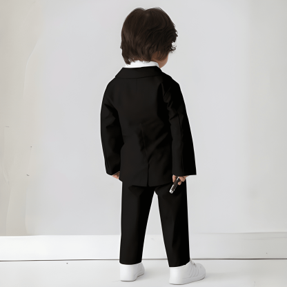 Two Piece Formal Suit And Pants Set With Bow Tie For Baby Boys