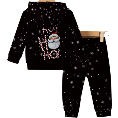 Christmas Themed Hoodie Pants Set For Boys