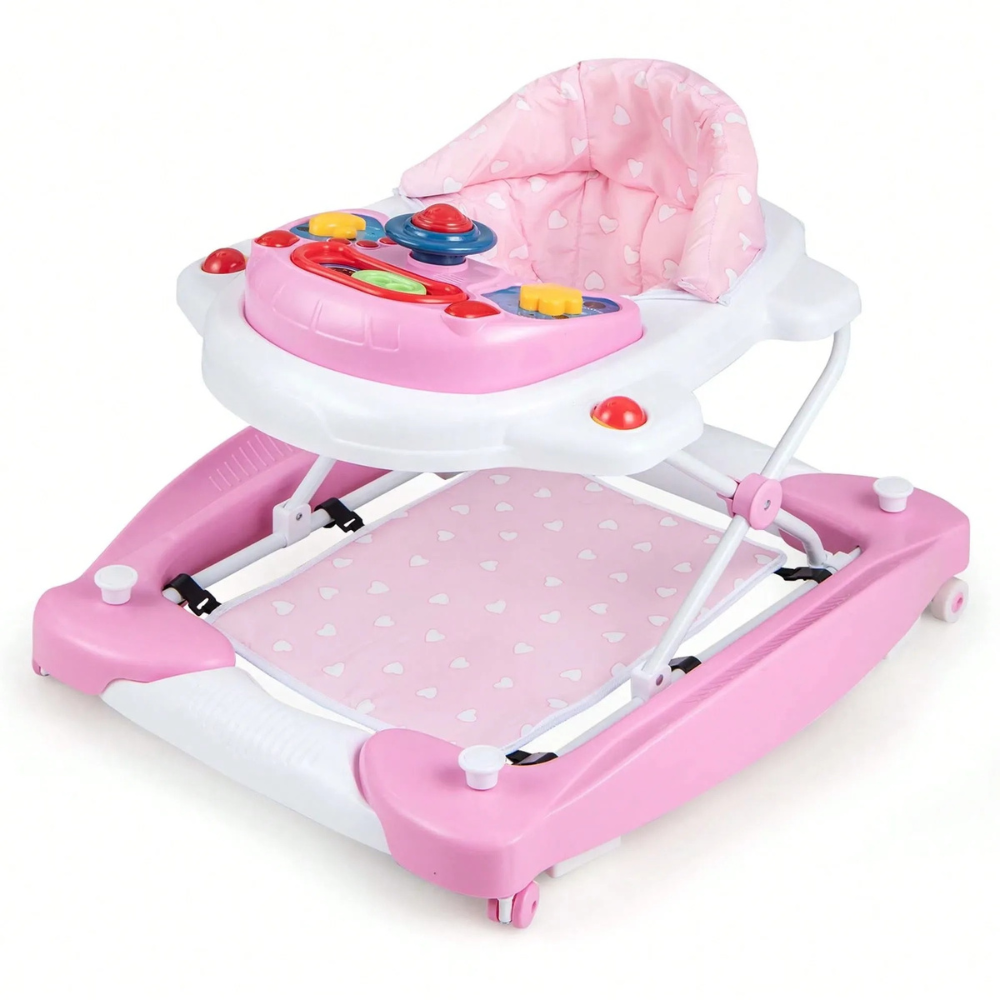 6-in-1 Adjustable Baby Walker Activity Center With Music