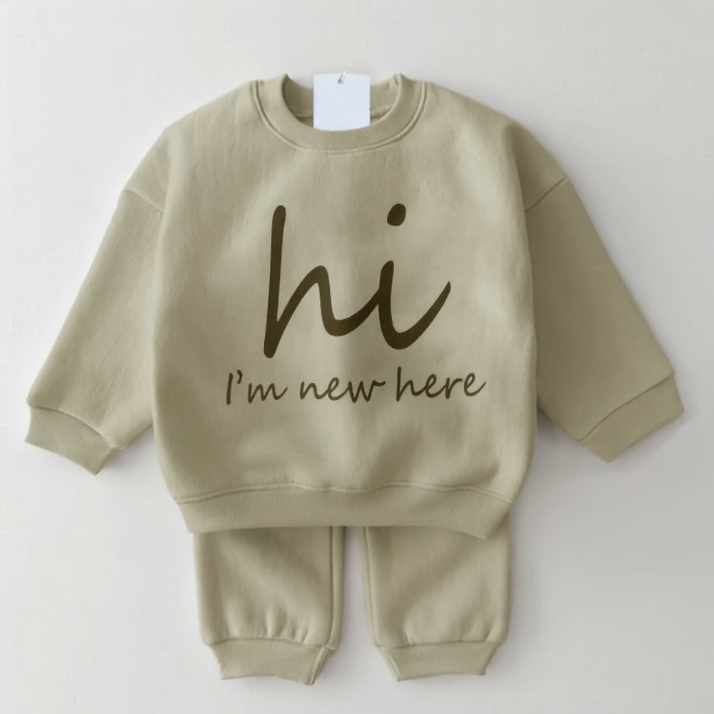 Hi I Am New Here Baby Casual Two Piece Outfit