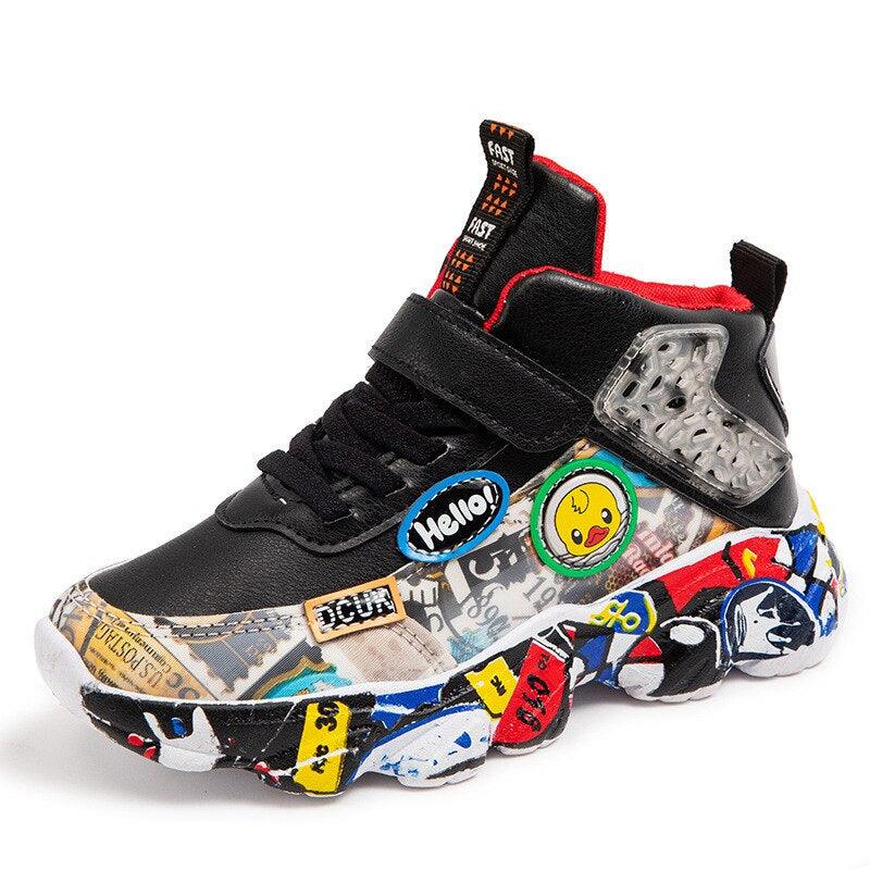 Children's Graffiti Style Sneakers-Children Pajamas