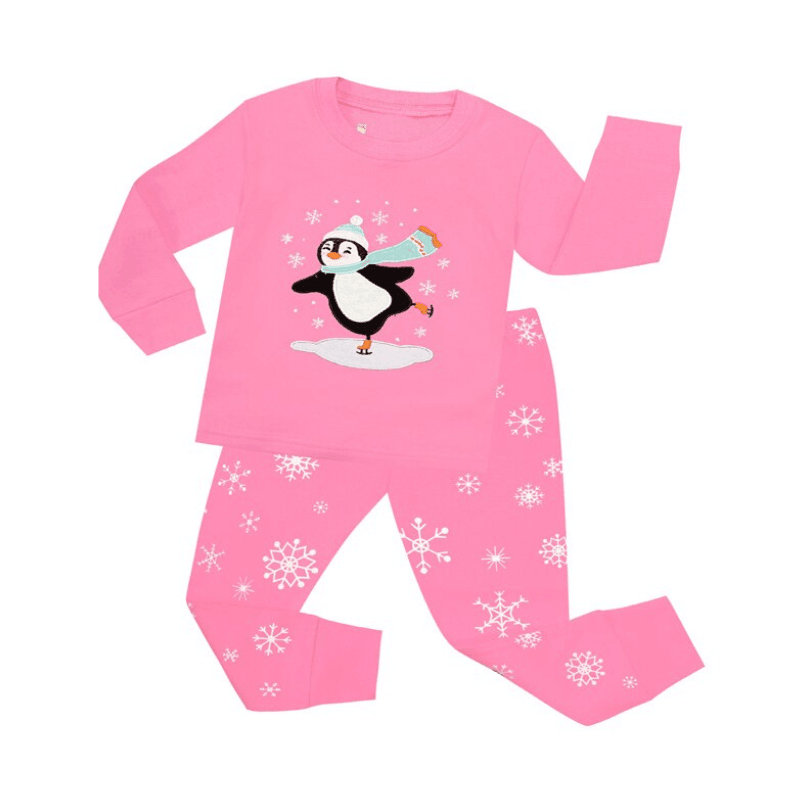 Full Sleeve Pajama Set for Kids with Penguin Print - 2 Piece - Children Pajamas