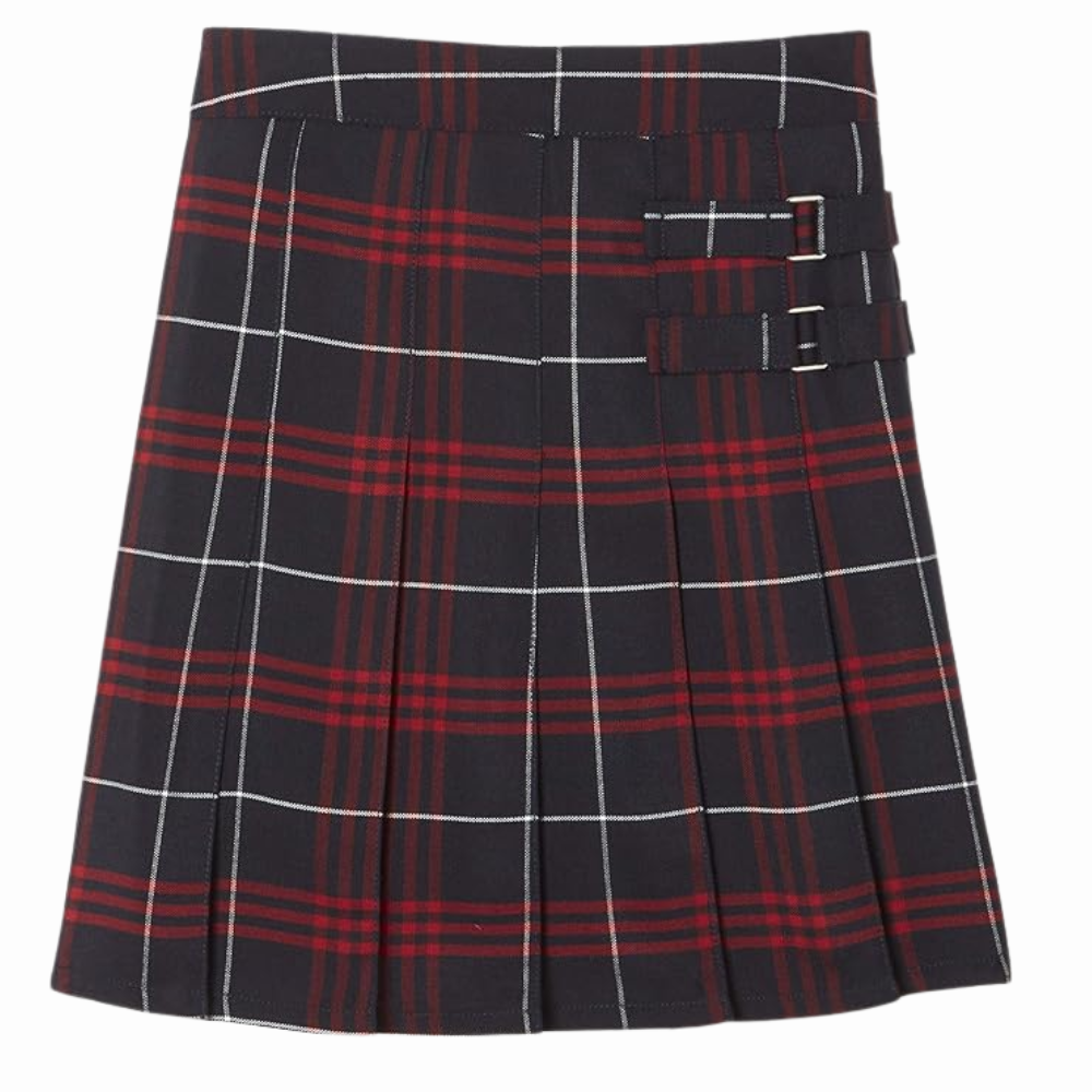 Girls Adjustable Waist Pleated Scooter Skirt with Built-in Shorts