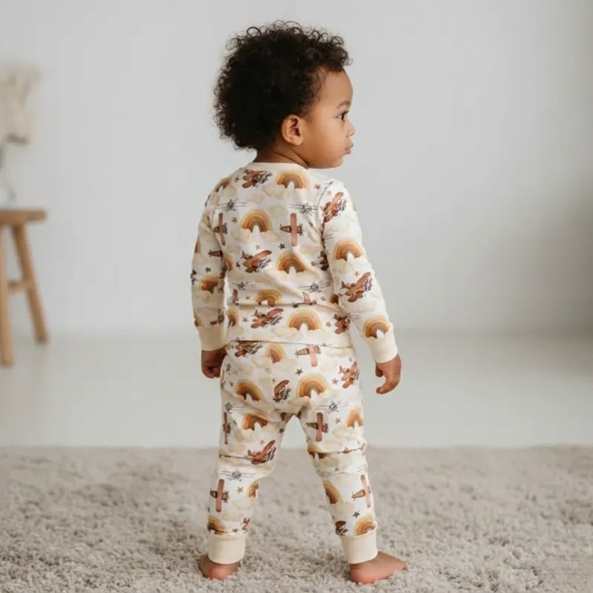 Neutral Skies Two Piece Pajama Set