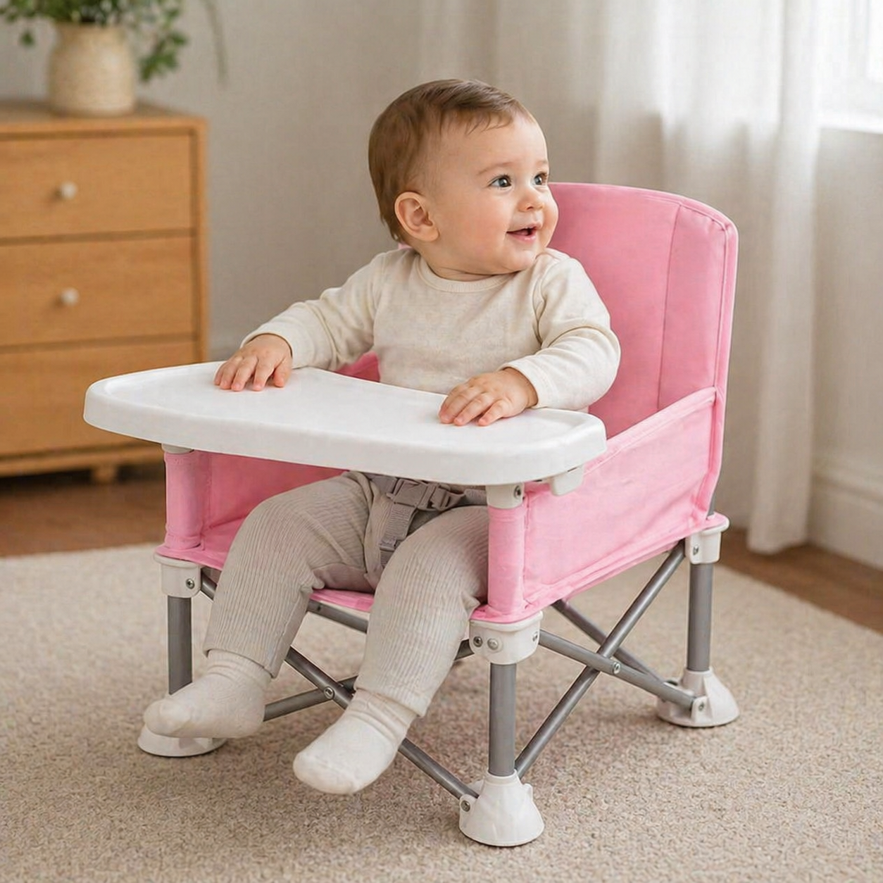 Portable Foldable High Chair For Baby Eating And Dining