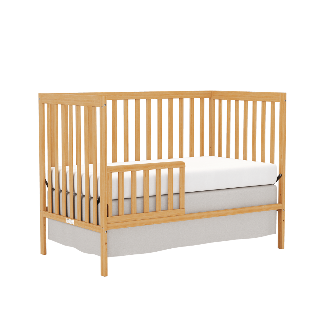 5 In 1 Convertible Toddler Bed In Natural Pinewood for Nursery