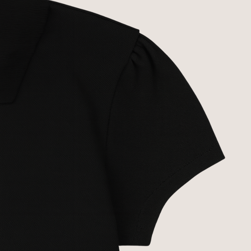 Girls Short Sleeve Ruffle Pique Polo