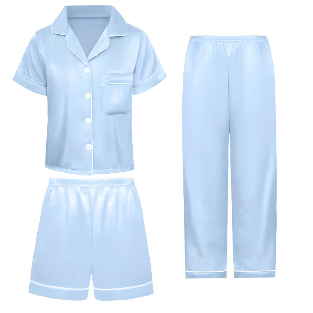 Three Piece Casual Pajama Set For Girls