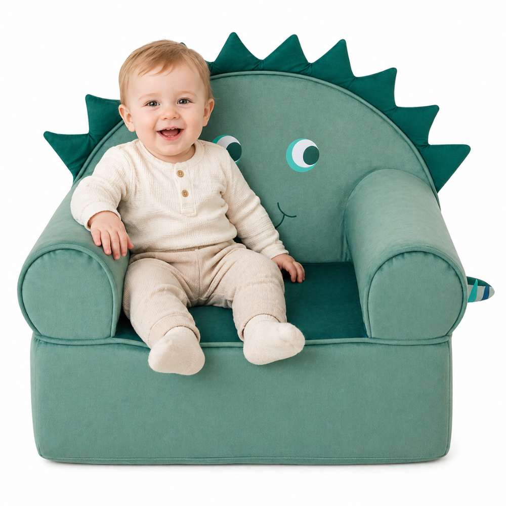 Kids Sofa Foam Filled Armchair Dinosaur Cuddly Toddler Couch