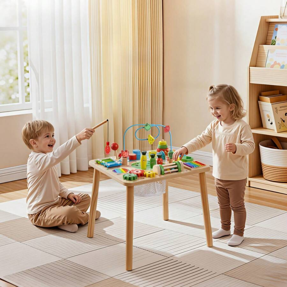 Wooden Activity Table 13 1 Learning Desk For Toddler Play