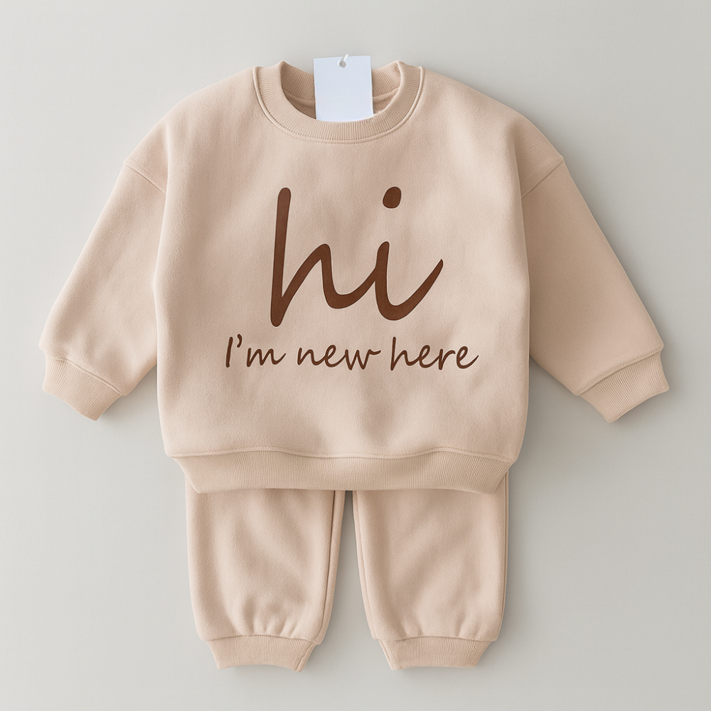 Hi I Am New Here Baby Casual Two Piece Outfit