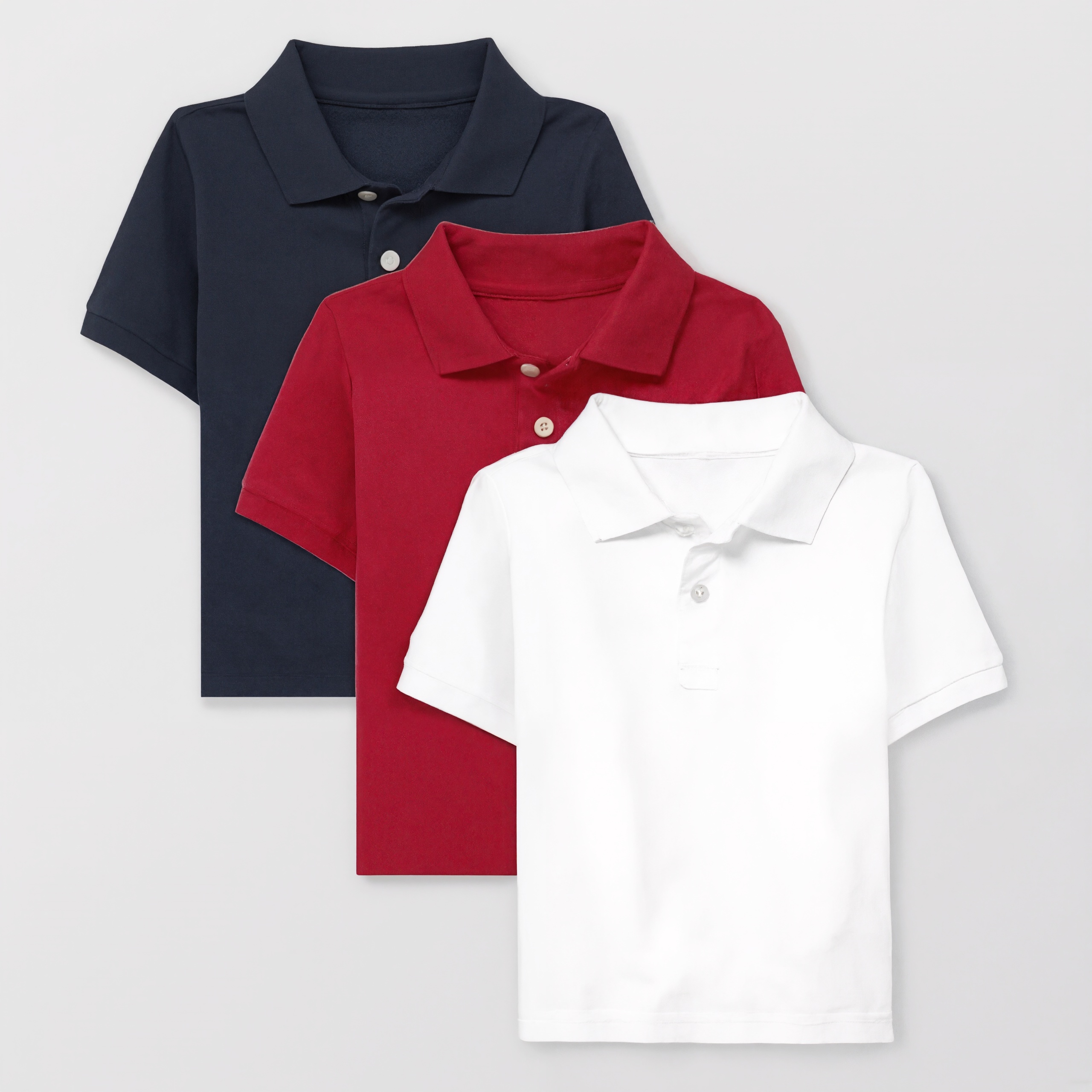 3 Pieces Baby And Toddler Uniform Soft Pique Polo T Shirt