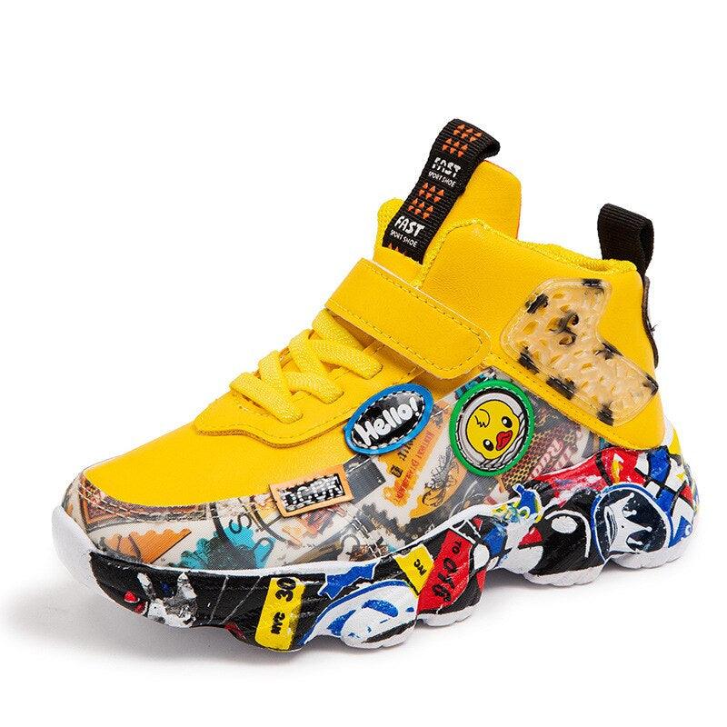 Children's Graffiti Style Sneakers-Children Pajamas