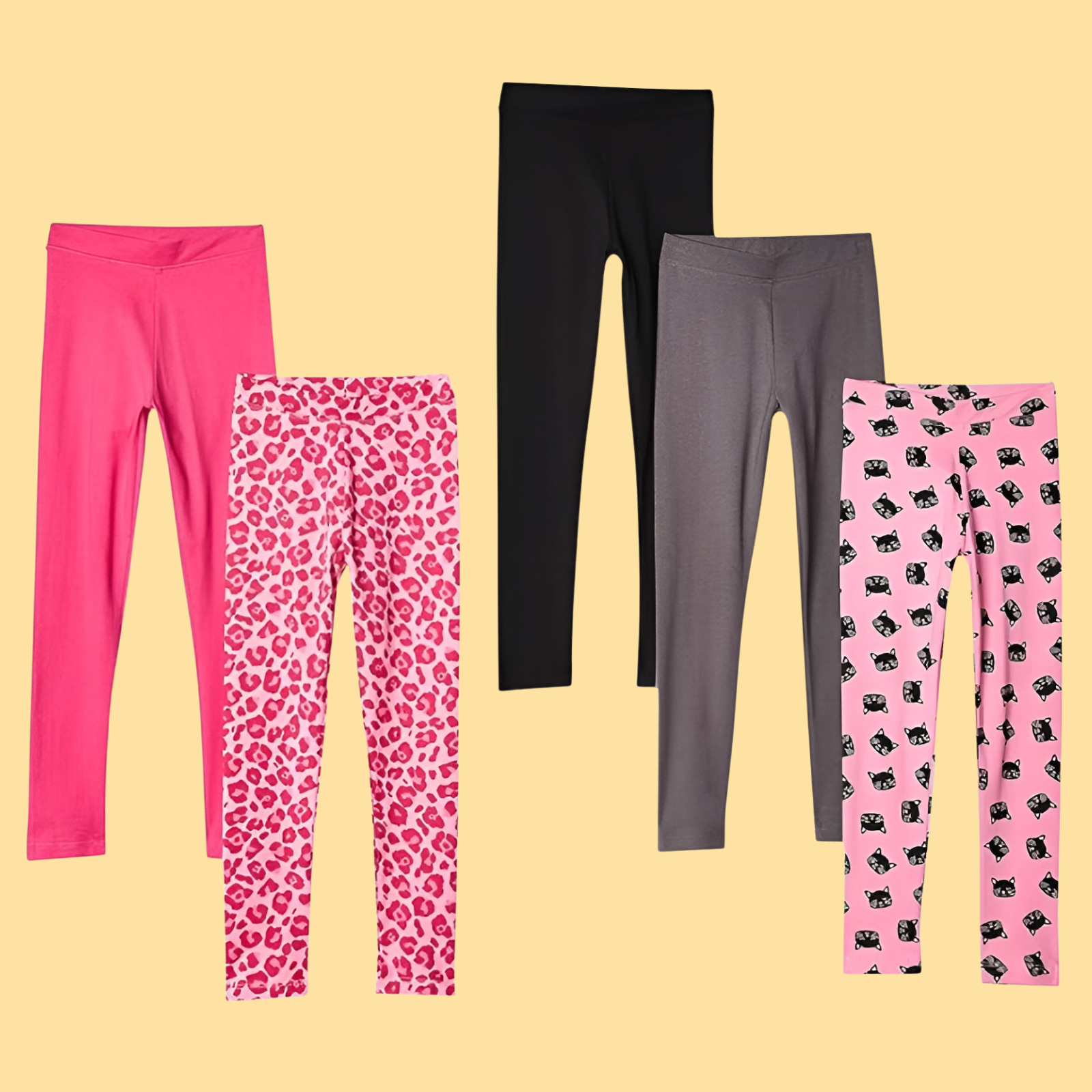 Girls and Toddlers Leggings Pack of 5