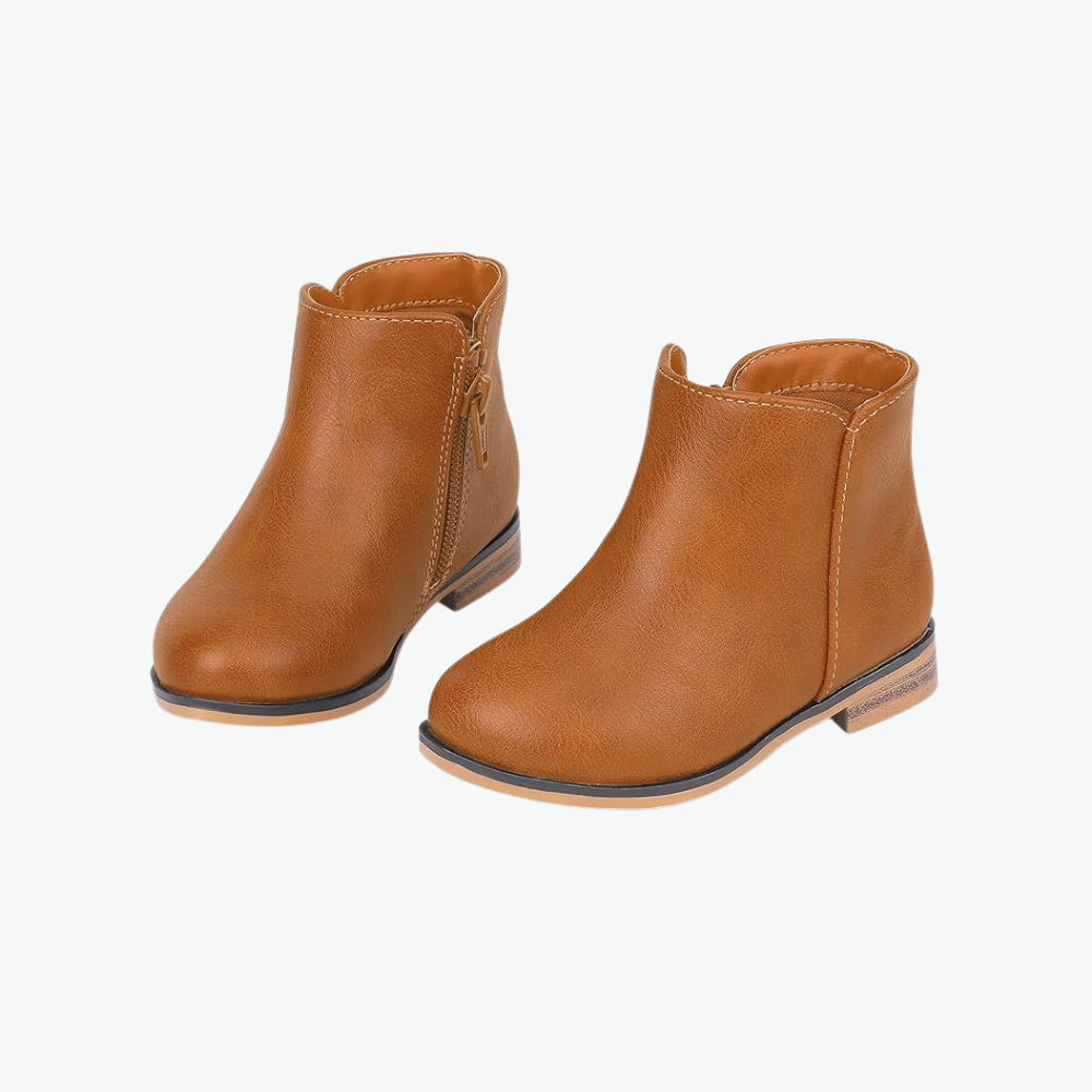 Girls Short Ankle Boots With Low Heels