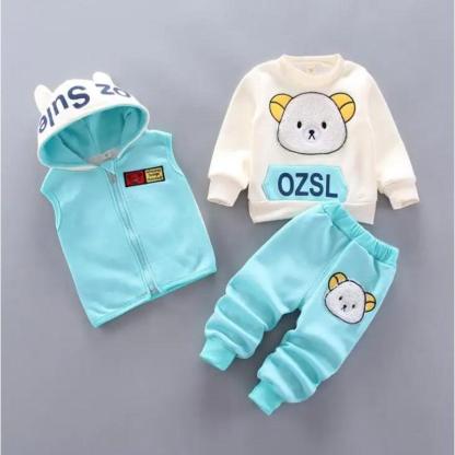 Cartoon Cat Hoodie Set - Children Pajamas
