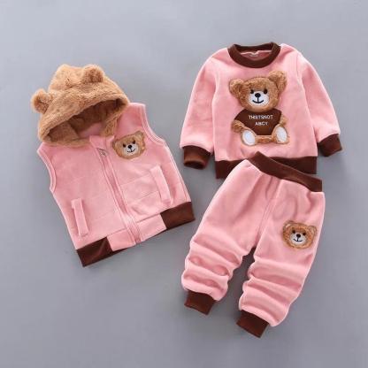 Cartoon Cat Hoodie Set - Children Pajamas