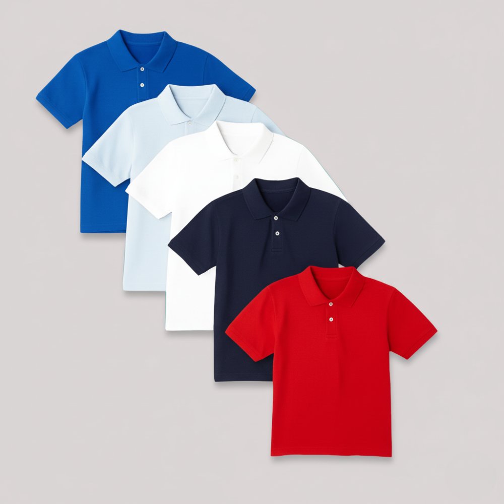 Pack of 5 Baby and Toddler Boys Short Sleeve Polo Shirt