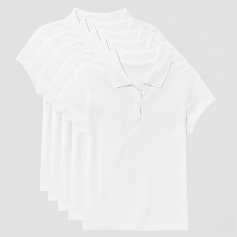 Pack Of 5 Uniform Pique Polo TShirt