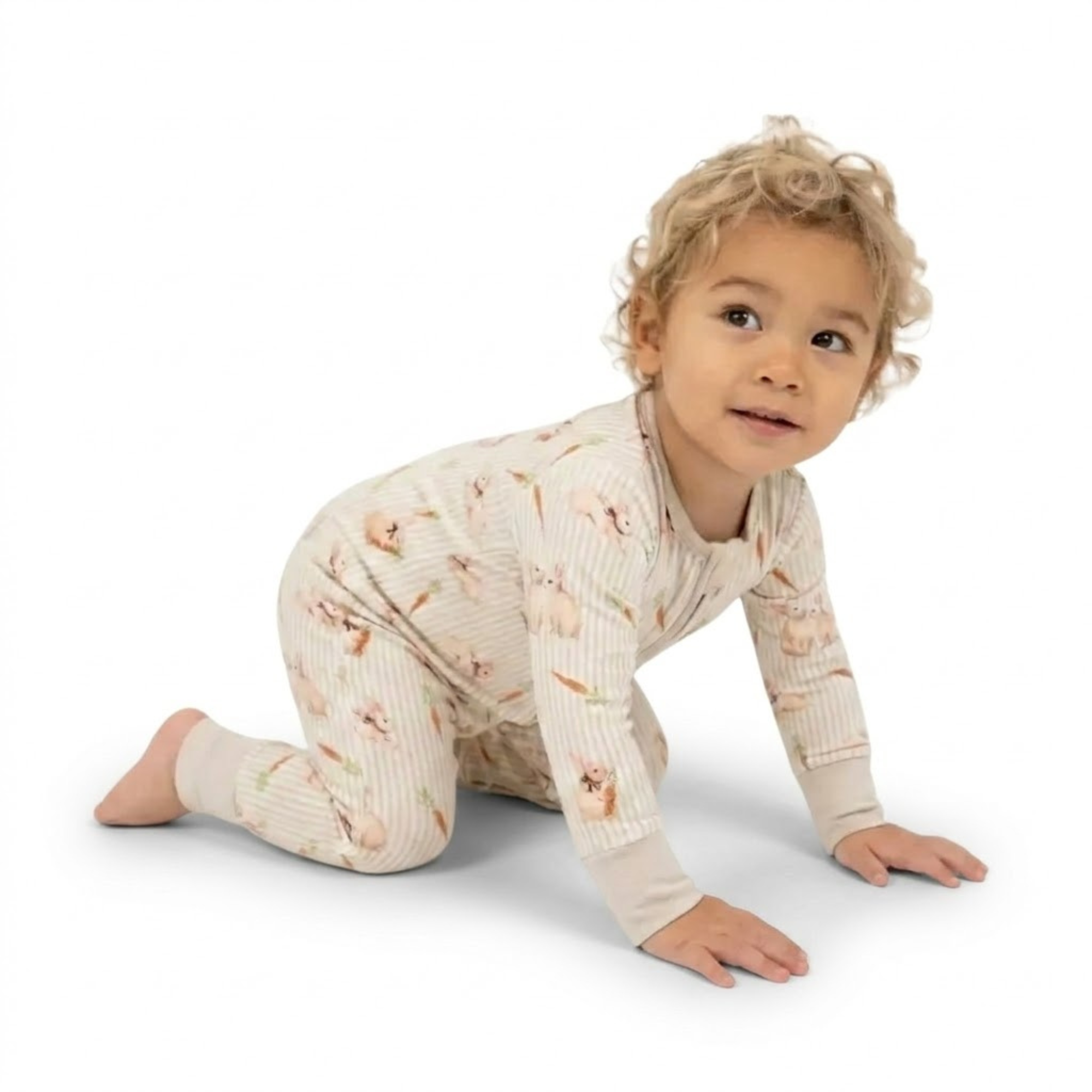 Lightweight Bamboo Pajama Set With Zipper For Kids