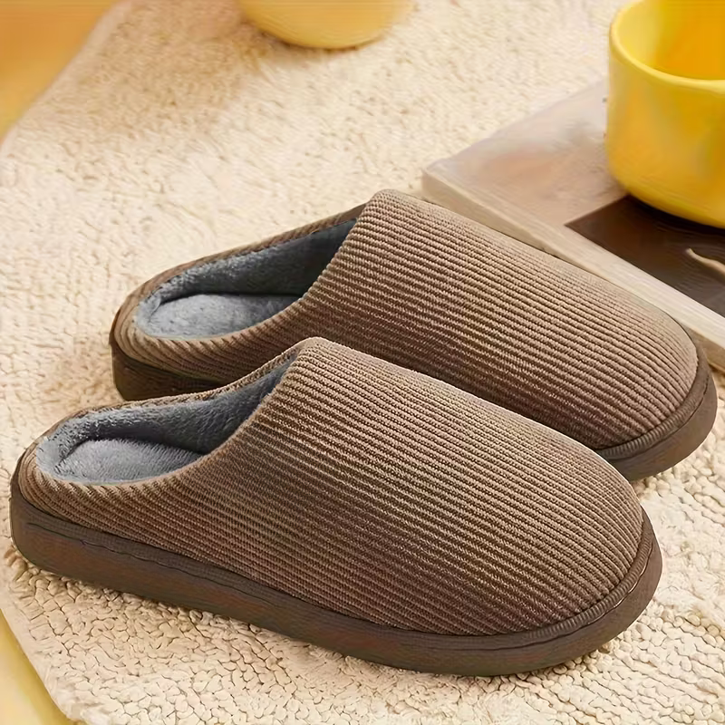 Striped Slip On Slippers For Kids With Soft Fabric