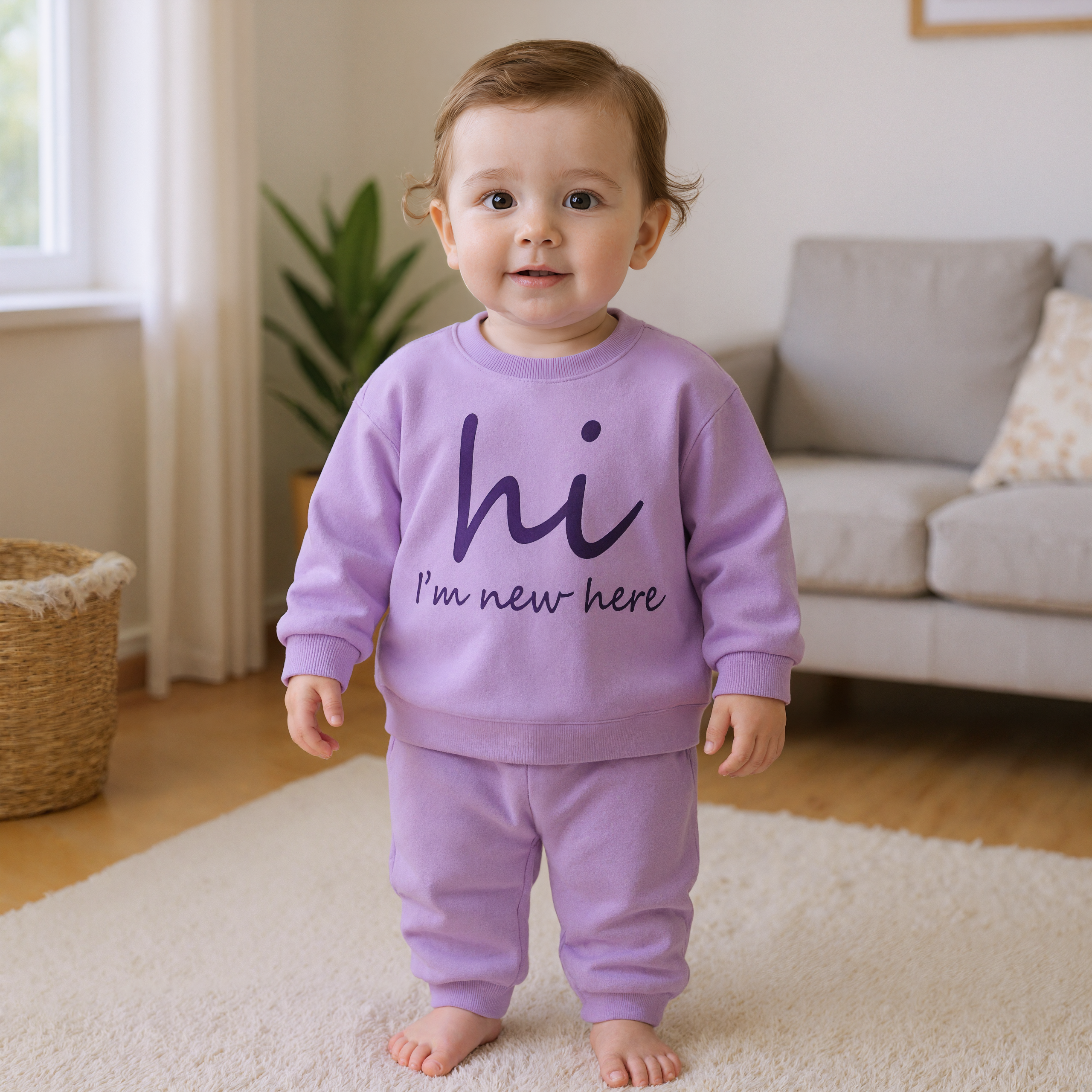 Hi I Am New Here Baby Casual Two Piece Outfit