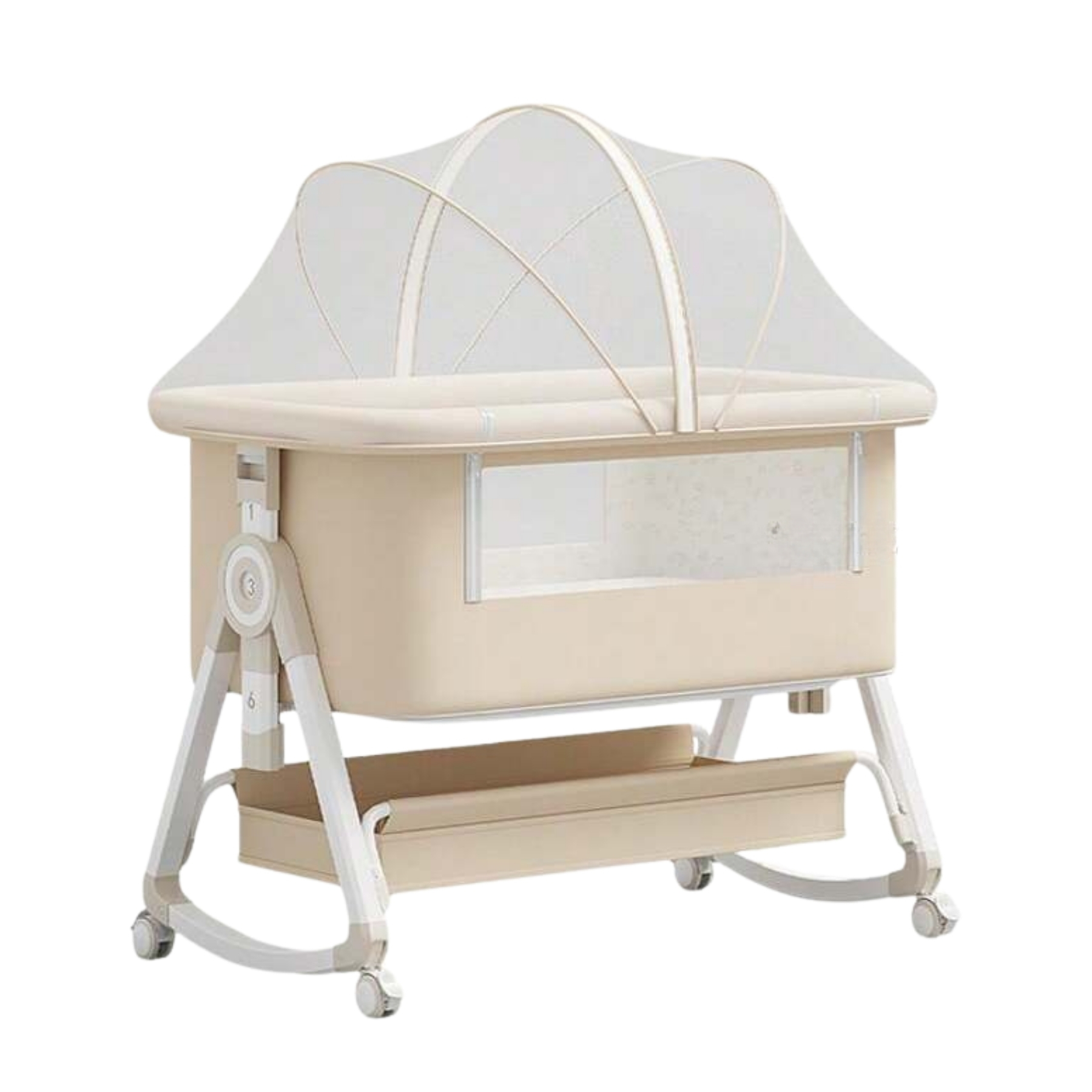 4 In 1 Baby Bassinet Bedside Sleeper With Adjustable Height And Wheels