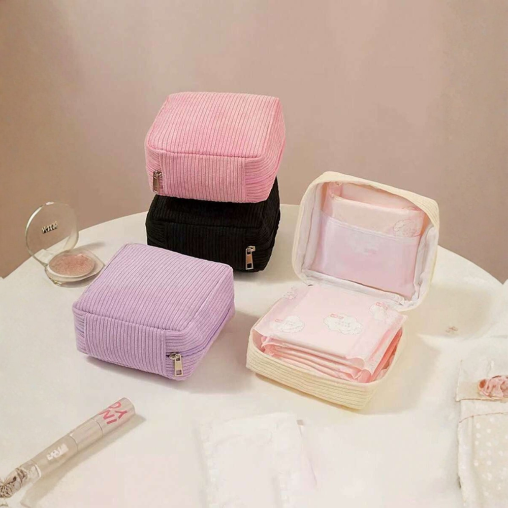 Pack Of 1 Mini Pack Sanitary Pad Storage Bag With Zipper For Women 