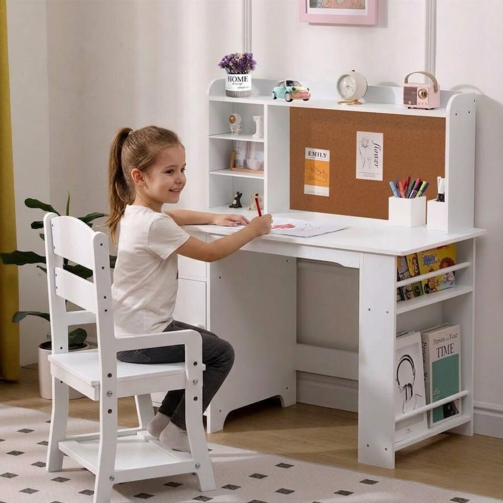 Kids Study Desk And Chair Set Wood Children Study Table Student