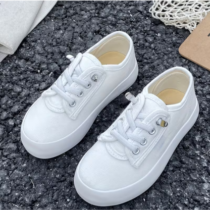 Casual Canvas Lace Up Sneakers For Kids