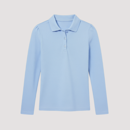 Girls Long Sleeve Pique Polo