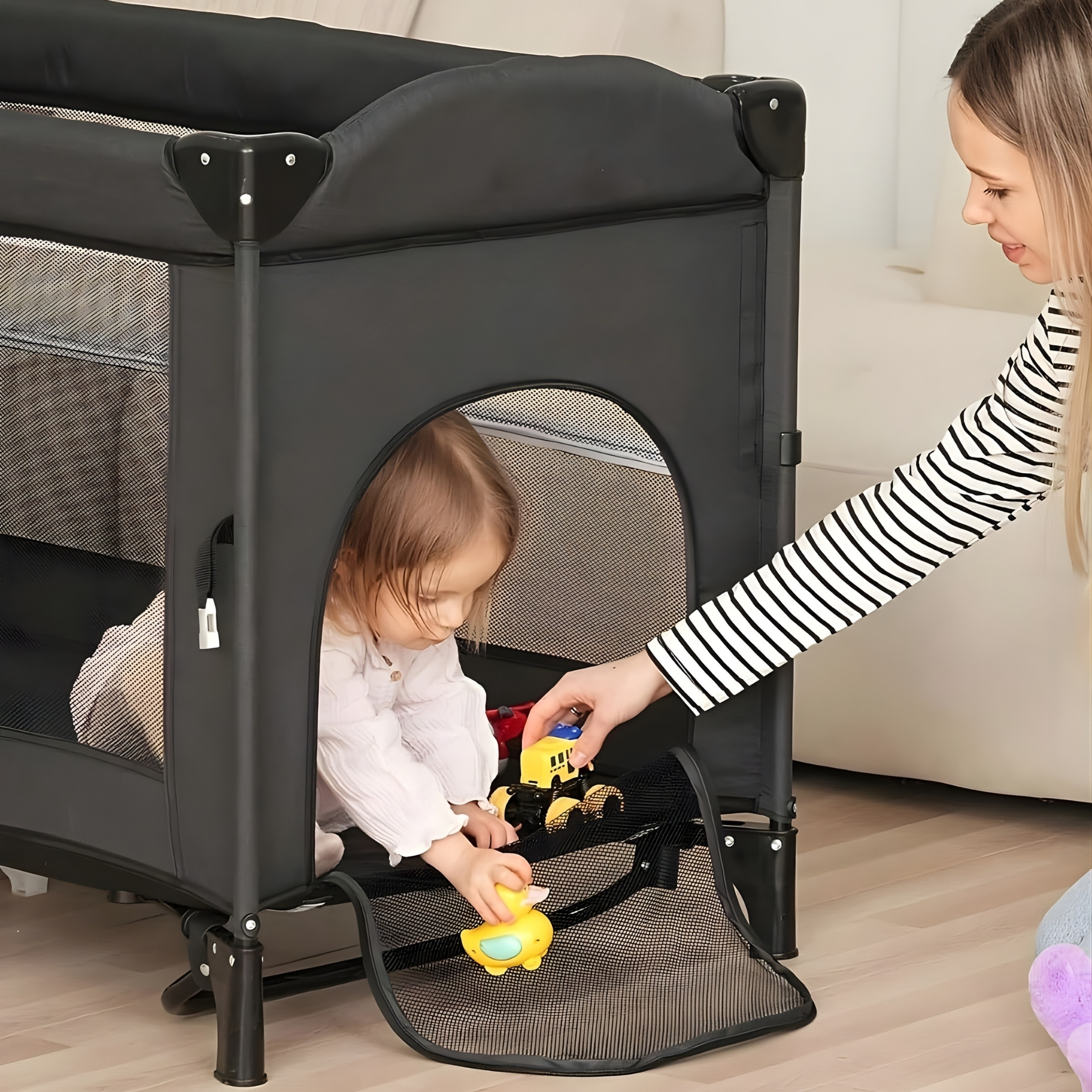 5 In 1 Baby Bassinet Sleeper With Changing Table And Storage