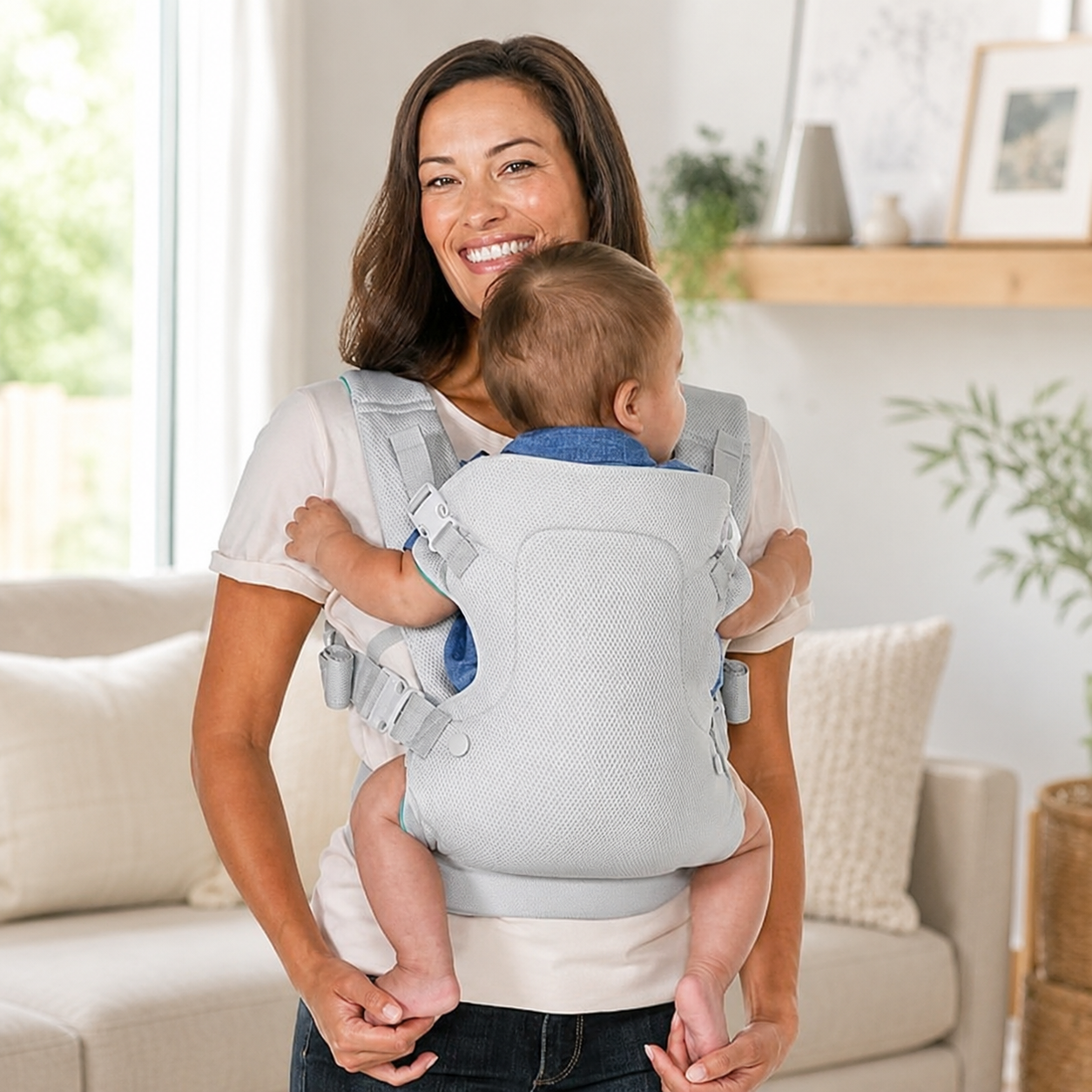 4 In 1 Baby Carrier With Lumbar Support For Infants And Toddlers Use