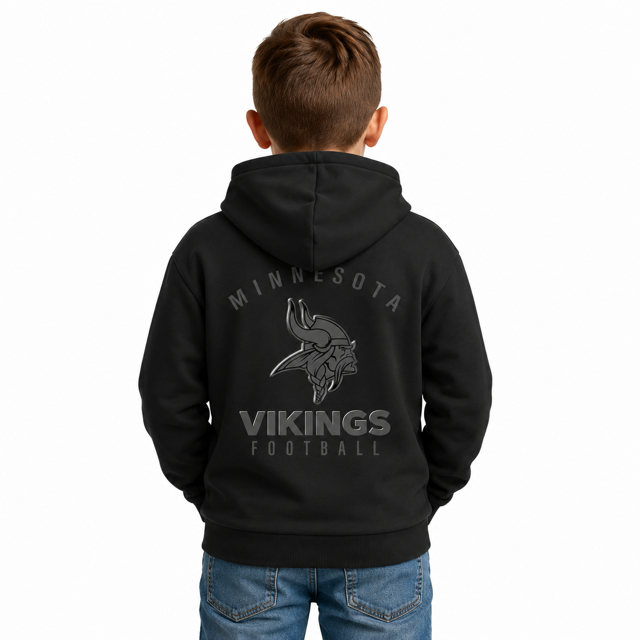 Minnesota Vikings Football Team Themed Pullover Hoodie For Fans For Kids