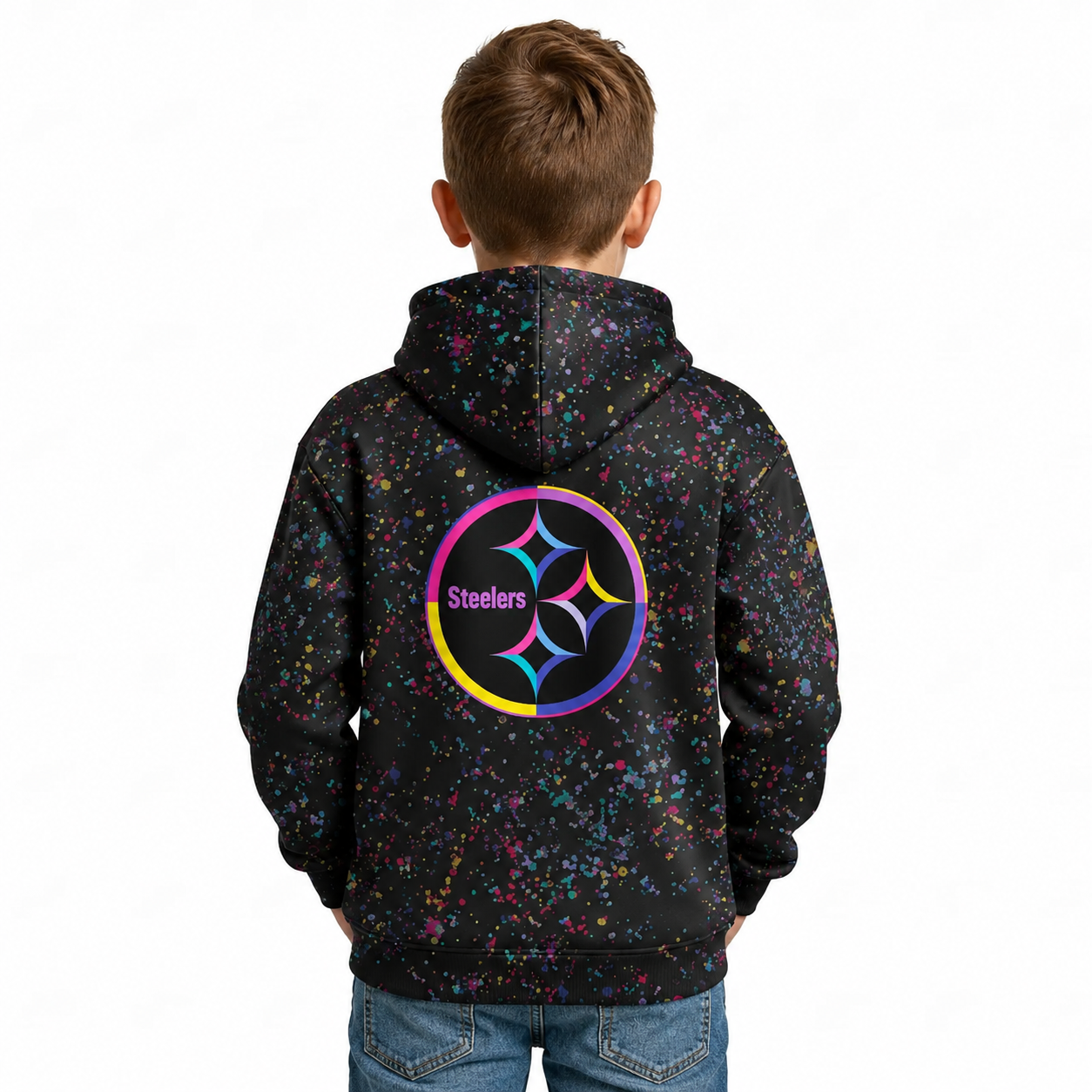 Pittsburgh Steelers Football Team Themed Hoodie With Crucial Catch Design For Kids