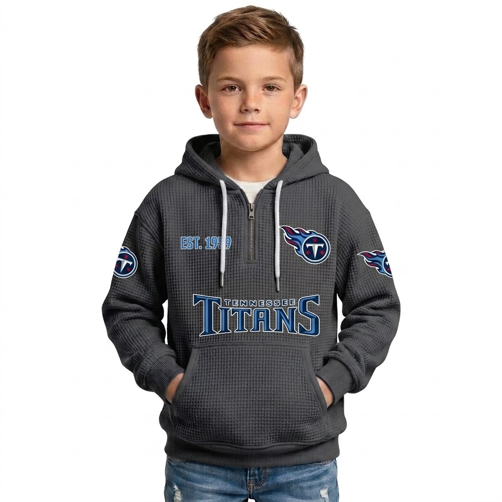 Titans EST 1959 Quarter Zip Waffle Hoodie For Kids