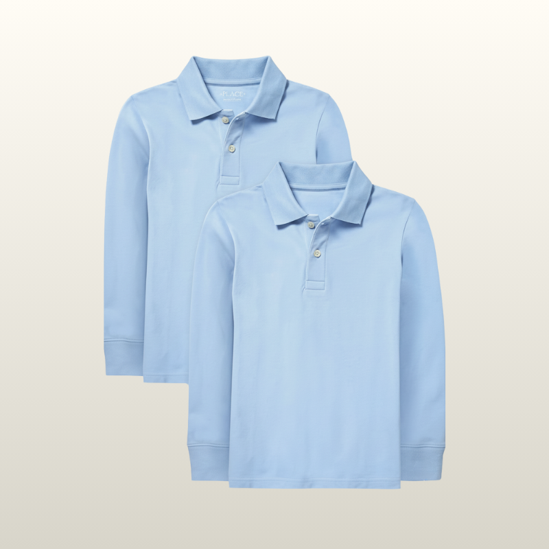 Boys Uniform Long Sleeve Pique Polo