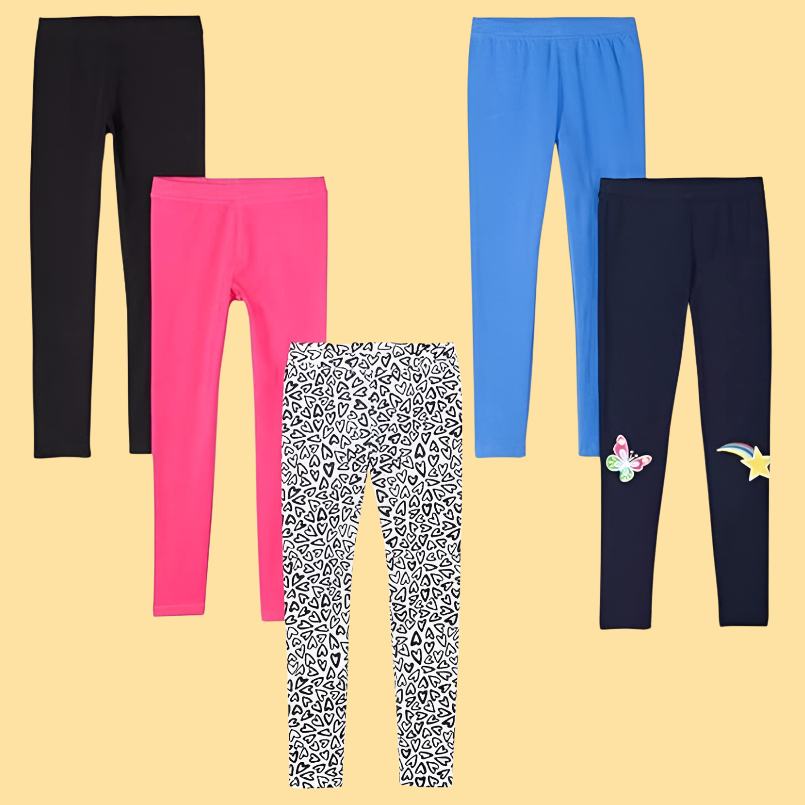 Girls and Toddlers Leggings Pack of 5