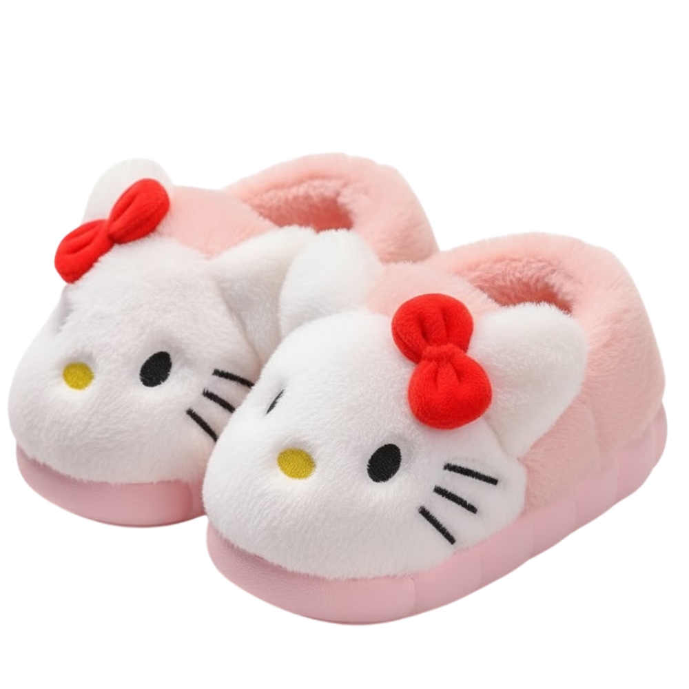 Hello Kitty Plush Warm Soft Anti Slip Indoor Shoes For Kids