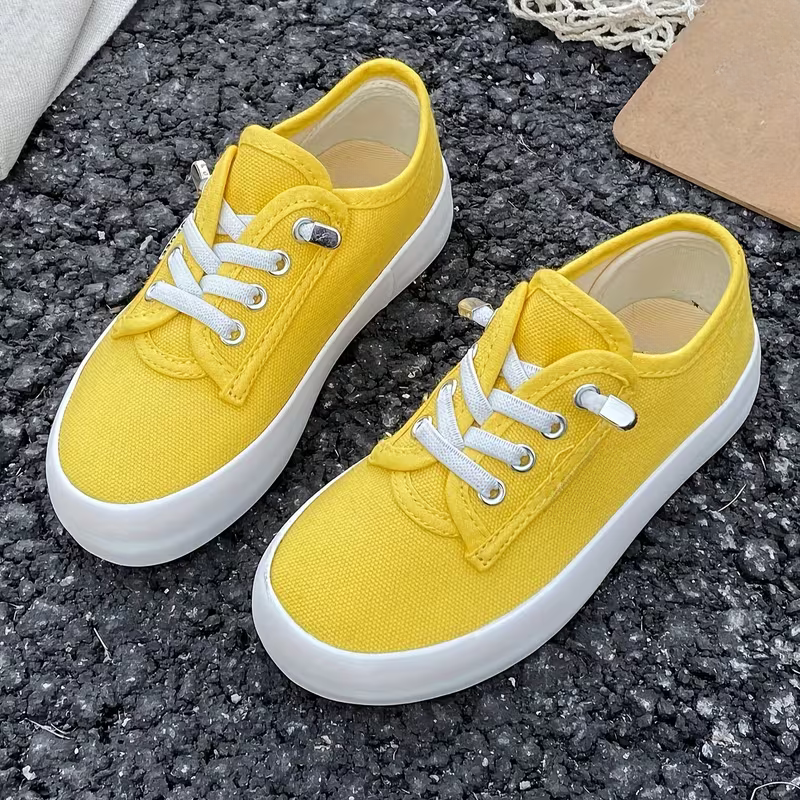 Casual Canvas Lace Up Sneakers For Kids