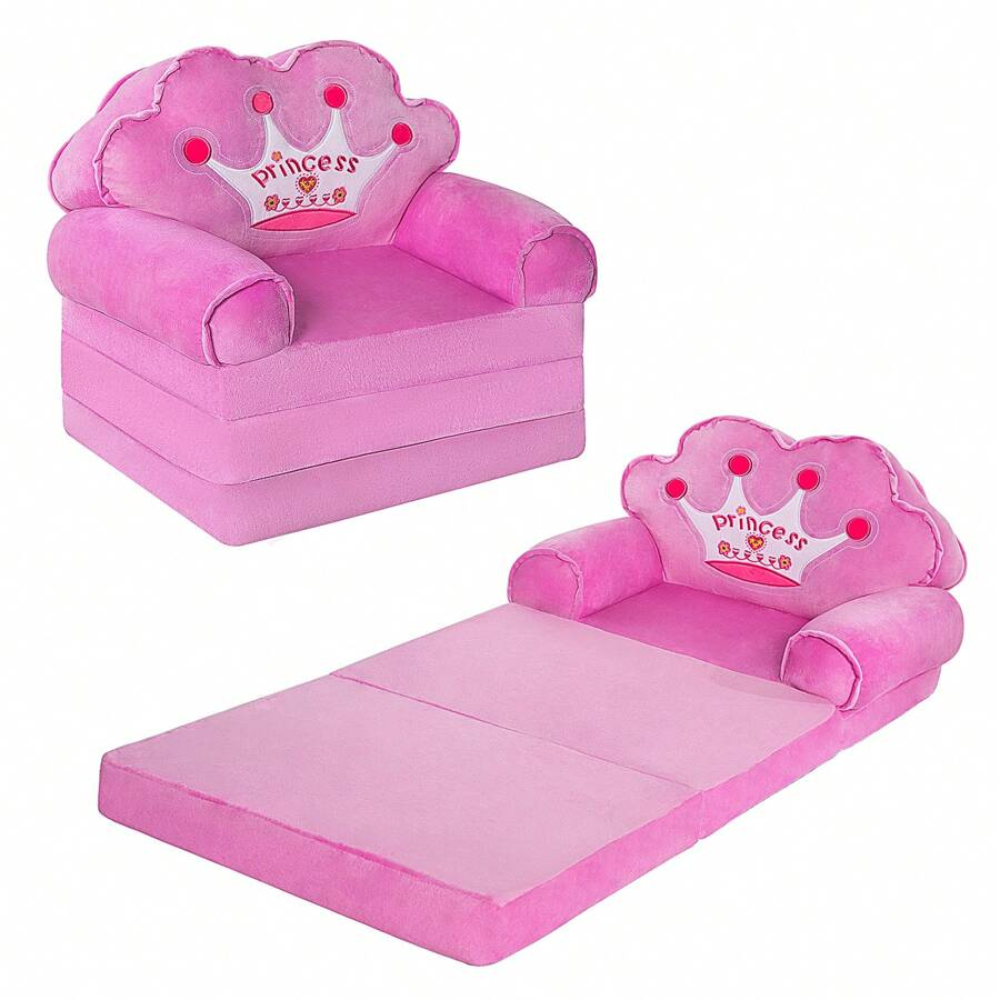Kids Foldable Sofa Bed Princess Chair For Toddlers