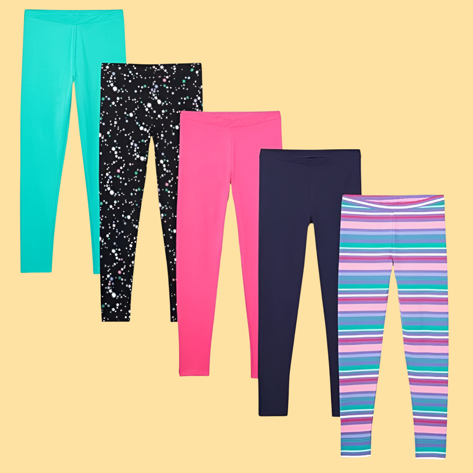 Girls and Toddlers Leggings Pack of 5