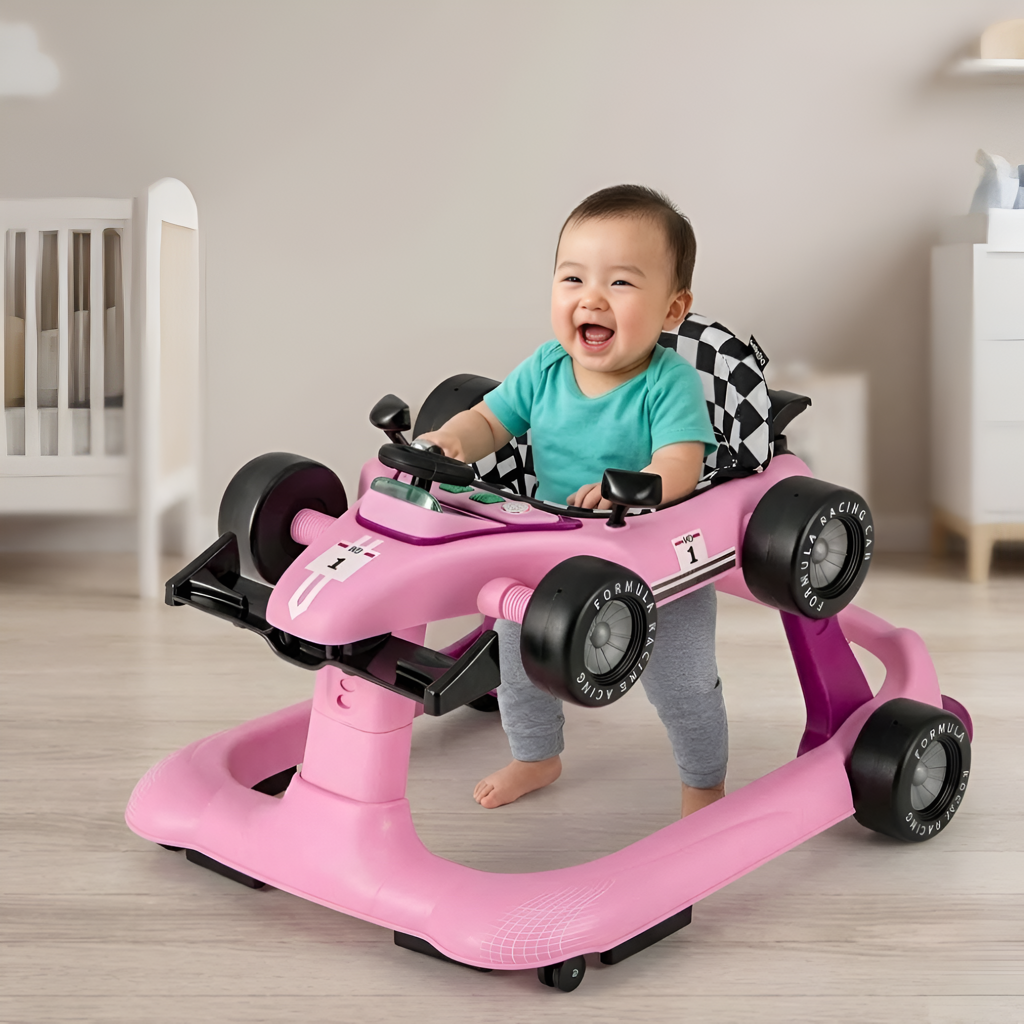 4 In 1 Foldable Adjustable Baby Activity Walker