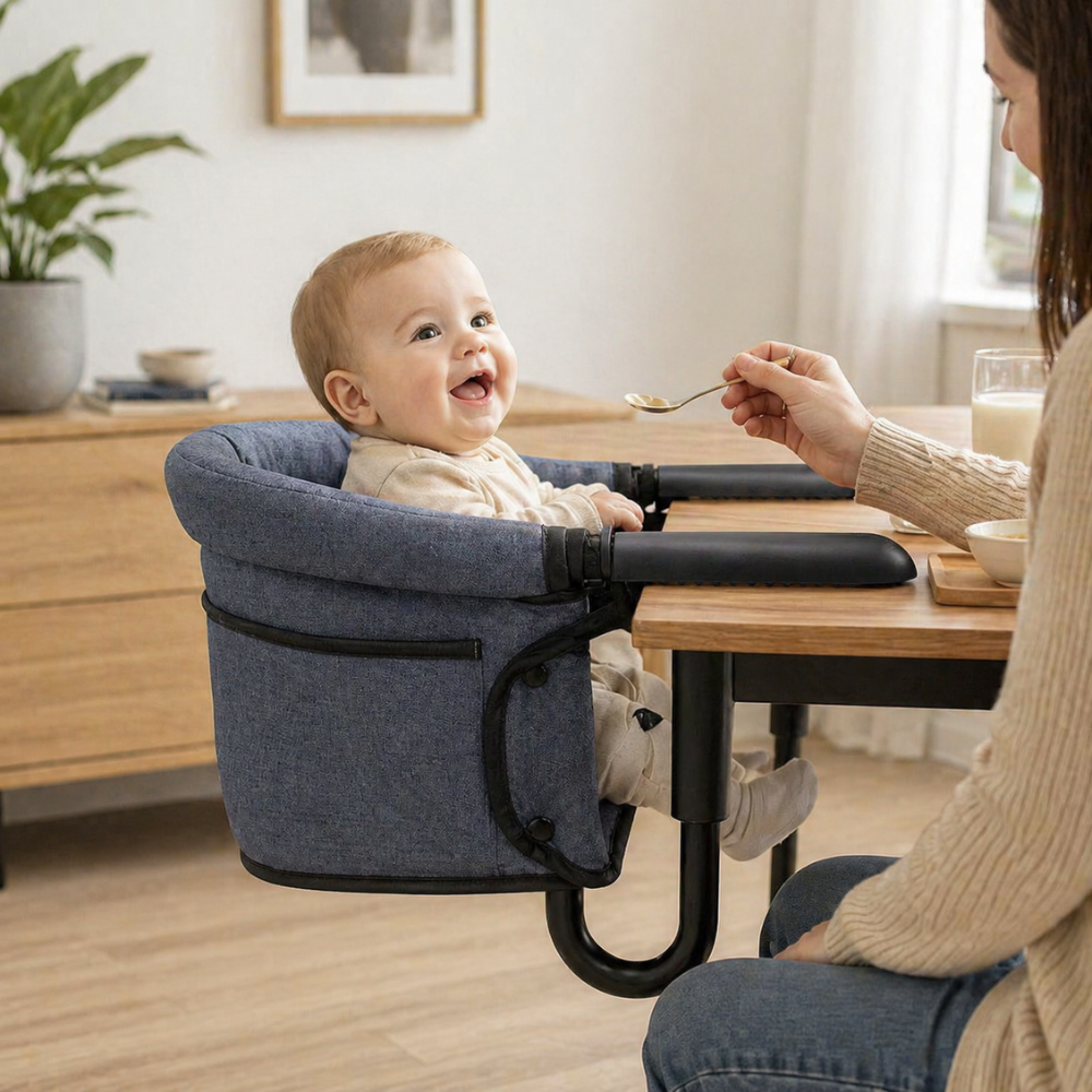 Portable Foldable Hook On High Chair For Babies 6 To 36 Months With Carry Bag