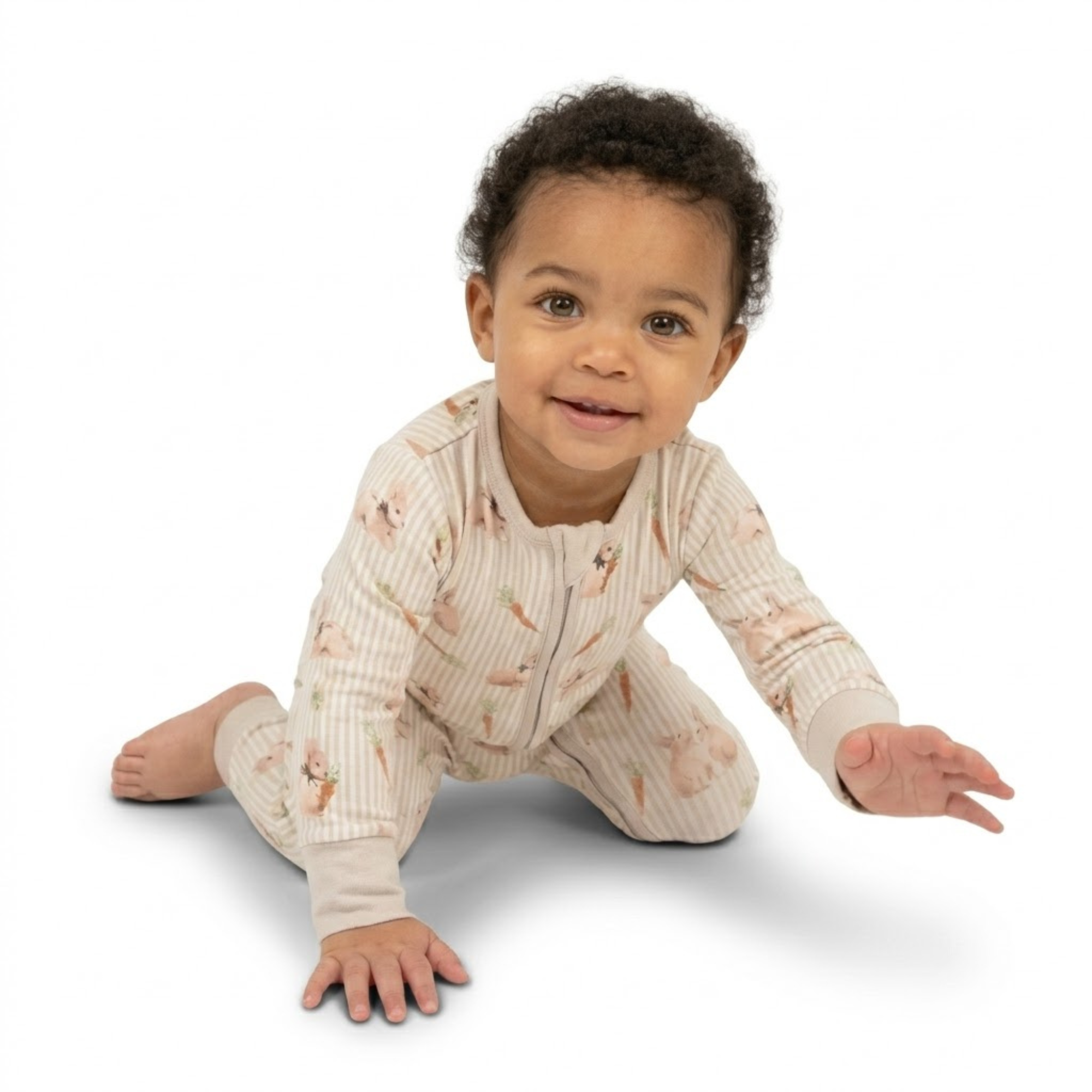 Lightweight Bamboo Pajama Set With Zipper For Kids