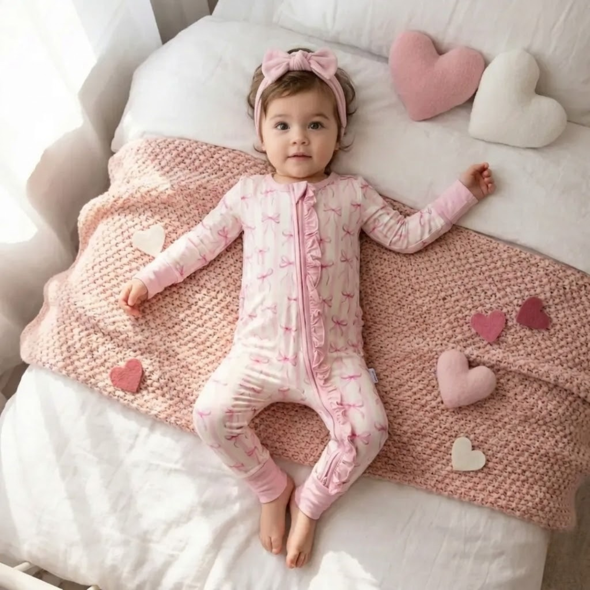 Ruffle Rosy Zippy Pajamas