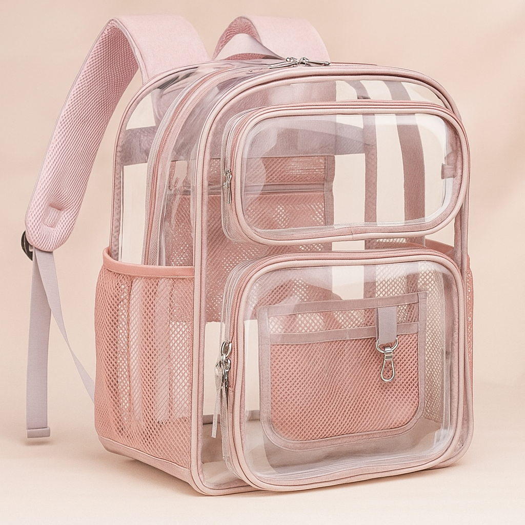 17 Inch Large Heavy Duty Clear Bookbag Backpack For School