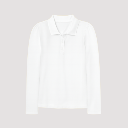 Girls Long Sleeve Pique Polo