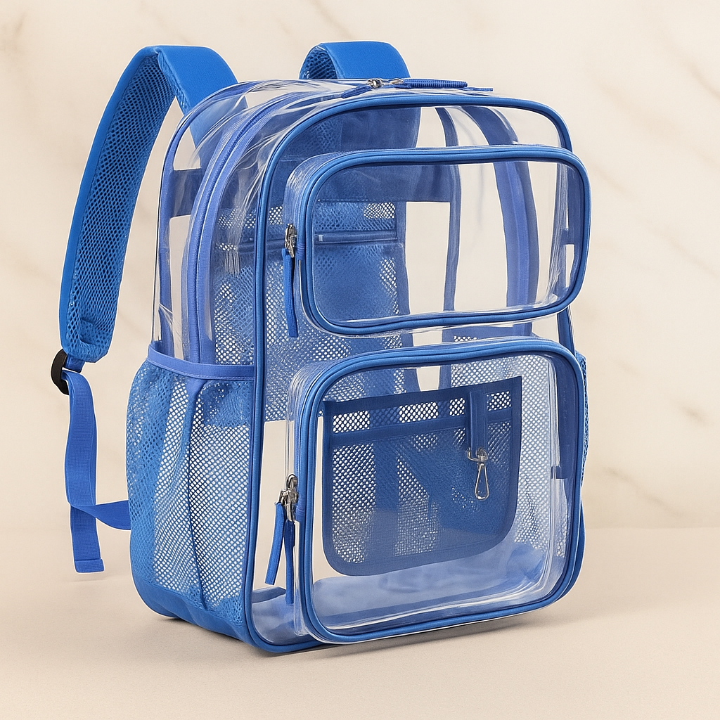 17 Inch Large Heavy Duty Clear Bookbag Backpack For School